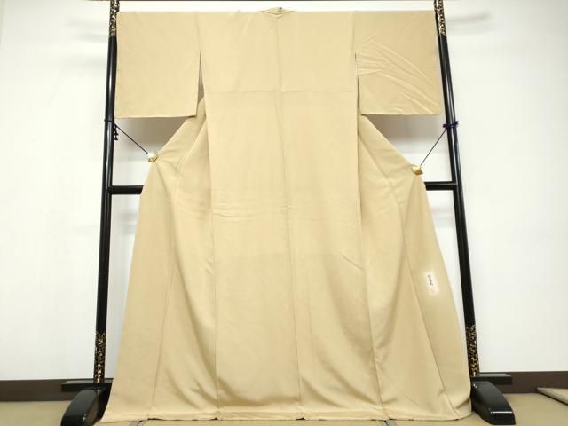 平和屋着物●上質な色無地 作家物 砥粉色 ロング丈 正絹 逸品 未使用 DABI9575ud