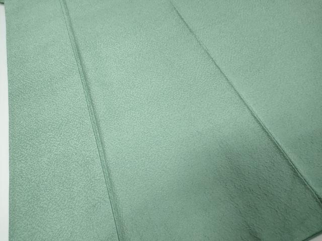 平和屋着物●上質な色無地 堅牢染 紋意匠 青竹色 反端付き 正絹 逸品 DABI9578ud
