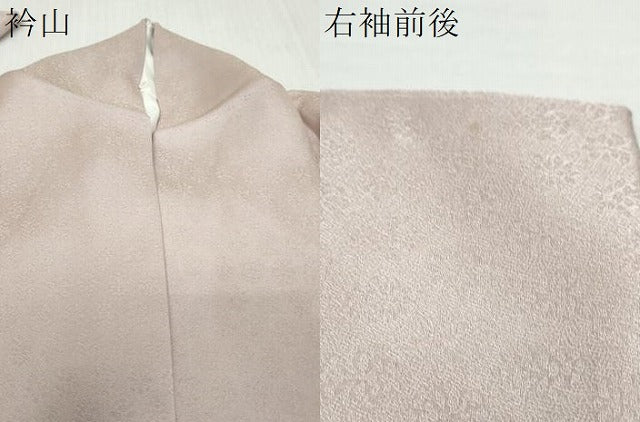 平和屋着物●上質な色無地 作家物 草花地紋 牡丹鼠色 正絹 逸品 DABI9591ud