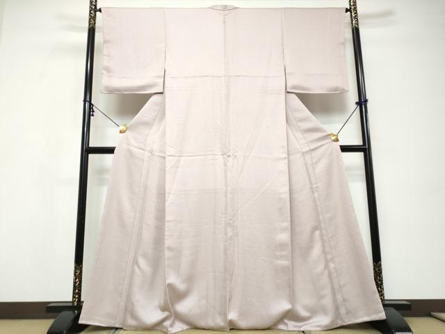 平和屋着物●上質な色無地 作家物 草花地紋 牡丹鼠色 正絹 逸品 DABI9591ud