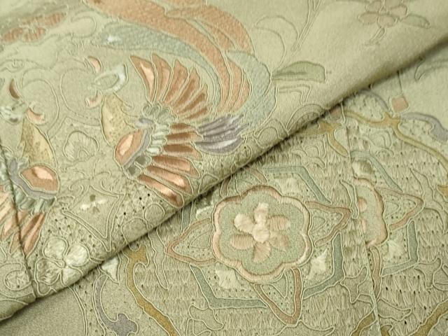 平和屋着物●中国三大刺繍 汕頭刺繍 スワトウ刺繍 総刺繍 訪問着 花鳥文 正絹 逸品 DABI9595ud