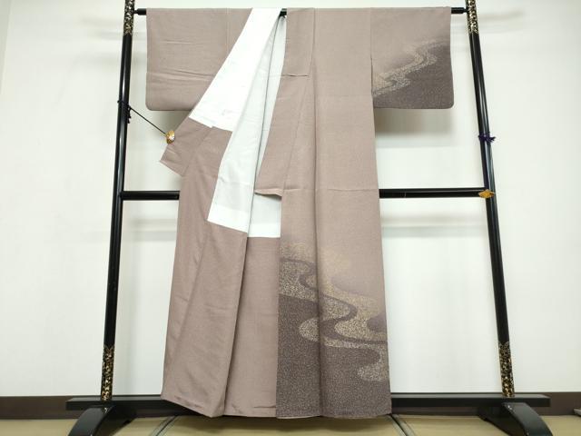 平和屋着物●二代目光擴 訪問着 流水文 暈し染め 金銀彩 正絹 逸品 DABI9609ud