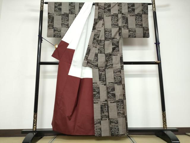 平和屋着物●本場大島紬 9マルキ 短冊草花文 正絹 逸品 DABI9632ud