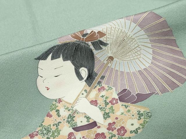 平和屋着物●訪問着 友禅 作家物 童子遊び 正絹 逸品 DABI9637ud