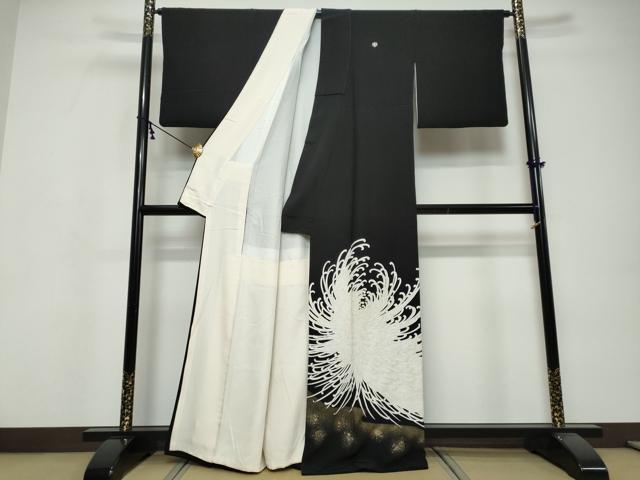 平和屋着物●豪華黒留袖 乱菊 金彩 正絹 逸品 DABI9639ud