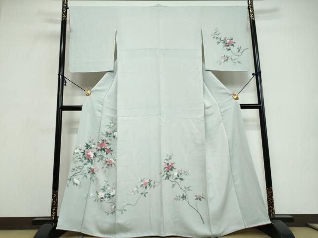 平和屋着物●訪問着 友禅 作家物 枝花文 三越扱い 正絹 逸品 DABI9654ud
