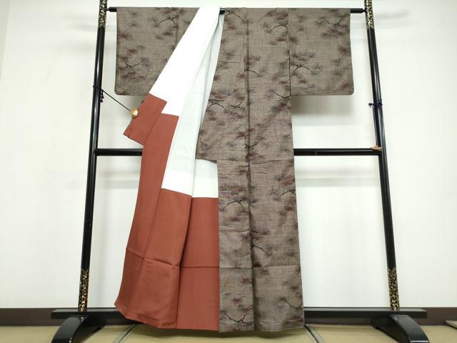 平和屋着物●本場大島紬 9マルキ 枝松文 正絹 逸品 DABI9657ud