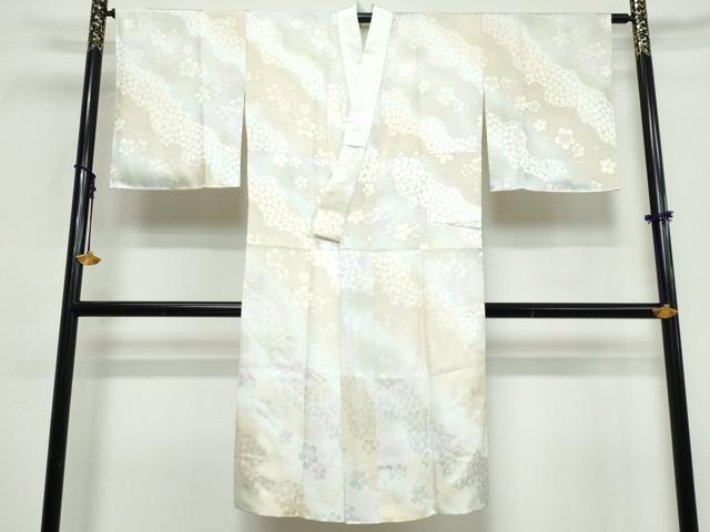 平和屋着物●長襦袢 袷 道長舞桜地紋 暈し染め 正絹 逸品 DABI9660ud