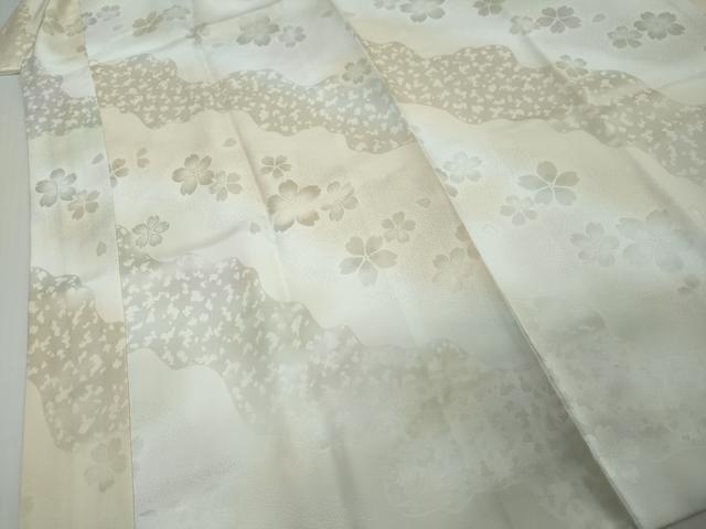 平和屋着物●長襦袢 袷 道長舞桜地紋 暈し染め 正絹 逸品 DABI9660ud