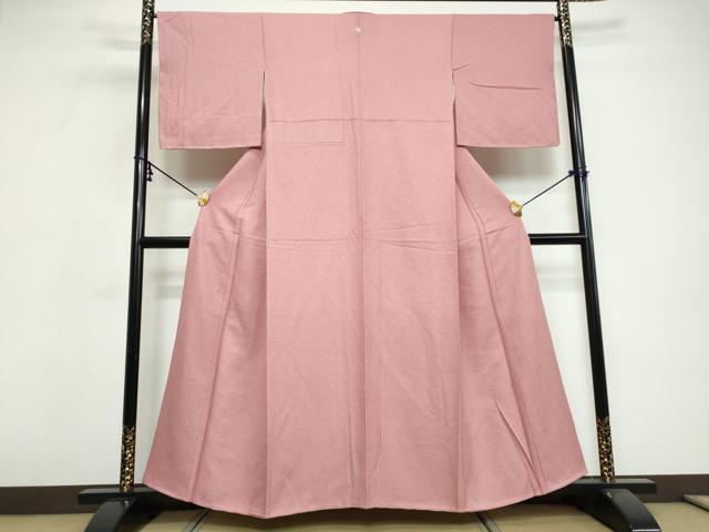 平和屋着物●上質な色無地 紋意匠 桃色 正絹 逸品 未使用 DABI9663ud