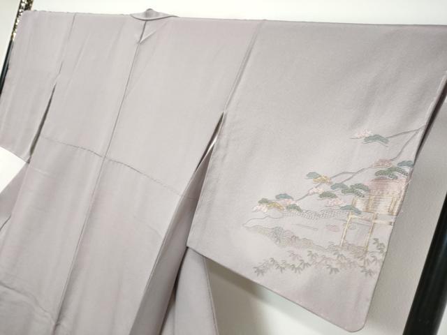 平和屋着物●中国三大刺繍 スワトウ刺繍 汕頭刺繍 総刺繍 訪問着 平安人物風景文 金糸 正絹 逸品 未使用 DABI9673ud