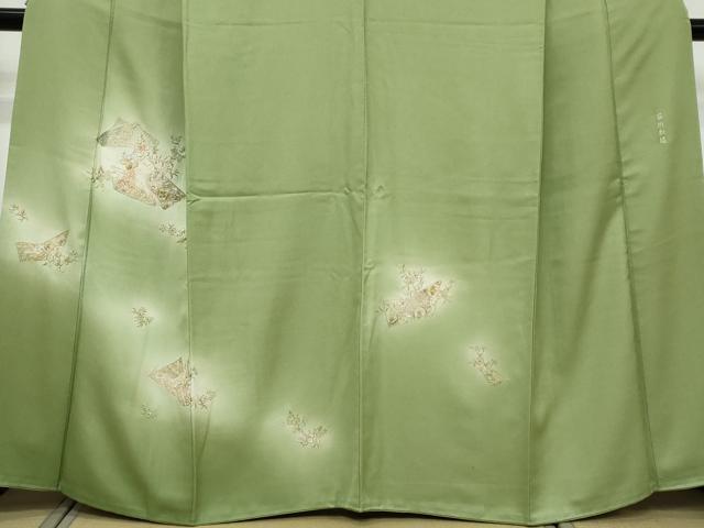 平和屋着物●中国三大刺繍 蘇州刺繍 総刺繍 訪問着 吉祥草花文 蛍暈し 金糸 そごう百貨店扱い 正絹 逸品 DABI9675ud