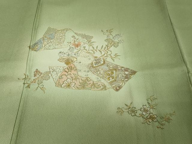 平和屋着物●中国三大刺繍 蘇州刺繍 総刺繍 訪問着 吉祥草花文 蛍暈し 金糸 そごう百貨店扱い 正絹 逸品 DABI9675ud