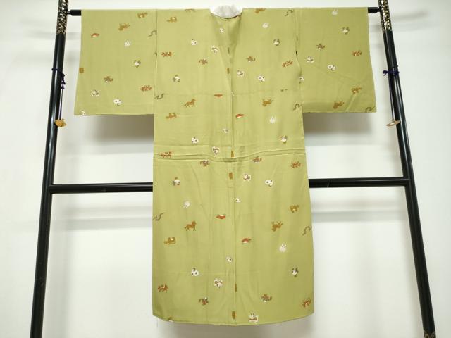 平和屋着物●長襦袢 無双仕立て 十二支 金彩 正絹 逸品 DABI9678ud