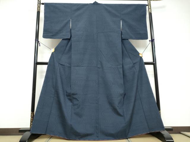 平和屋着物●本塩沢 110亀甲 流水文 正絹 逸品 未使用 DABI9679ud