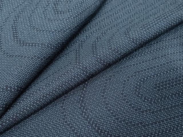 平和屋着物●本塩沢 110亀甲 流水文 正絹 逸品 未使用 DABI9679ud