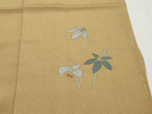 平和屋着物●おかべみつこ 訪問着 流水草花文 仮絵羽 正絹 逸品 未使用 DABI9681ud