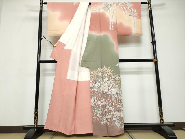 平和屋着物●越後十日町の一流染匠 桐屋・翠山工房 訪問着 辻が花 暈し染め 正絹 逸品 DABI9688ud