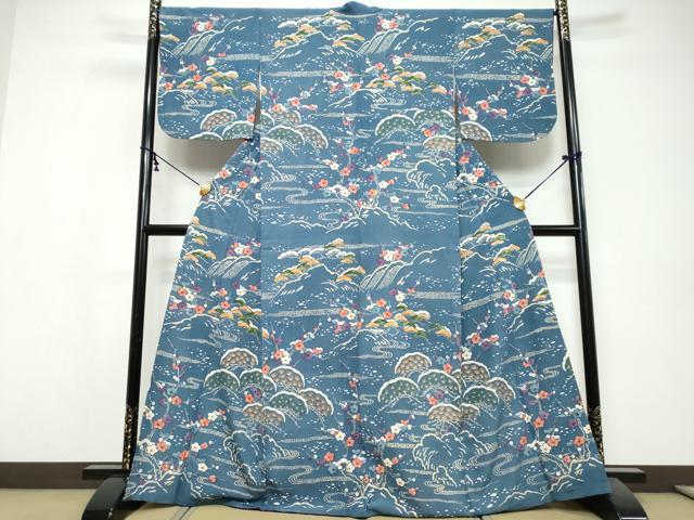 平和屋着物●訪問着 浜松枝梅文 正絹 逸品 DABI9691ud