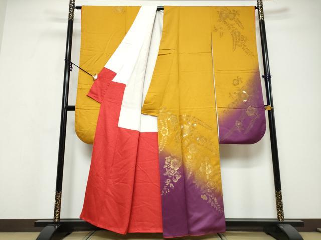 平和屋着物●豪華振袖 螺鈿 辻が花 金糸 正絹 逸品 DABI9695ud