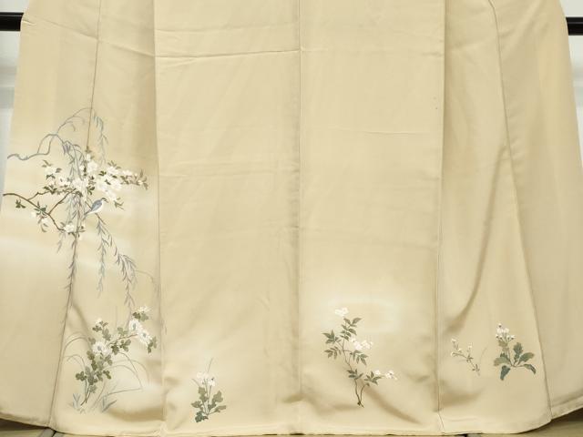 平和屋着物●訪問着 花鳥文 正絹 逸品 DABI9702ud