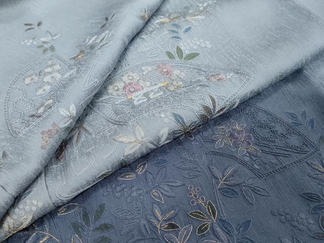 平和屋着物●中国三大刺繍 相良刺繍 汕頭刺繍 総刺繍 訪問着 地紙草花文 暈し染め 金糸 ほていや扱い 正絹 逸品 DABI9706ud