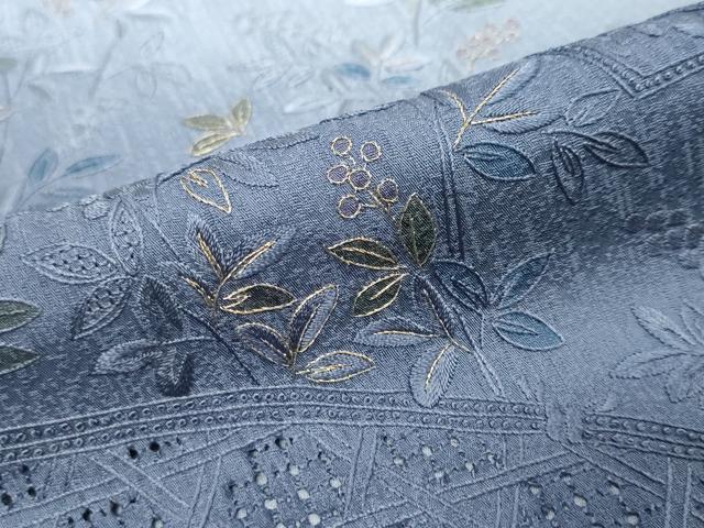 平和屋着物●中国三大刺繍 相良刺繍 汕頭刺繍 総刺繍 訪問着 地紙草花文 暈し染め 金糸 ほていや扱い 正絹 逸品 DABI9706ud