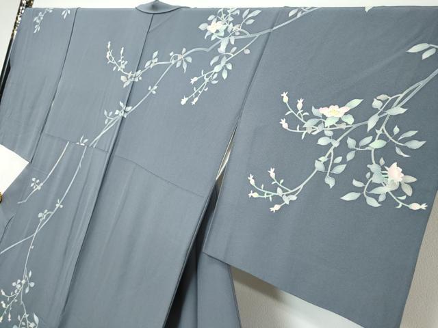平和屋着物●本加賀友禅作家 寺西一紘 訪問着 枝花文 正絹 逸品 DABI9712ud