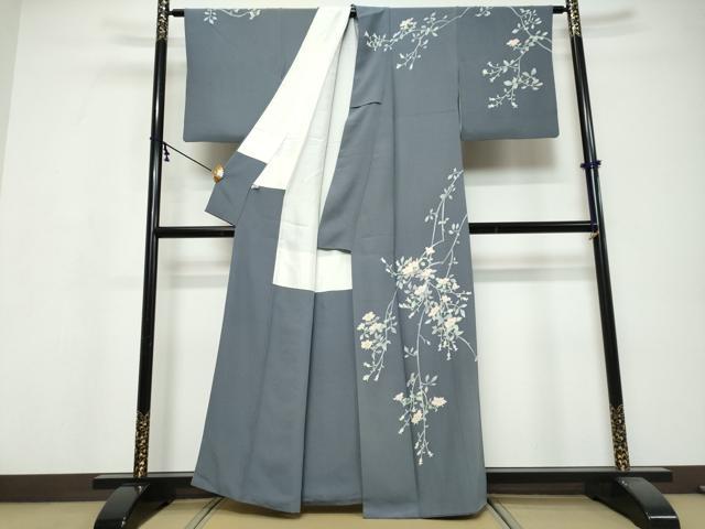 平和屋着物●本加賀友禅作家 寺西一紘 訪問着 枝花文 正絹 逸品 DABI9712ud