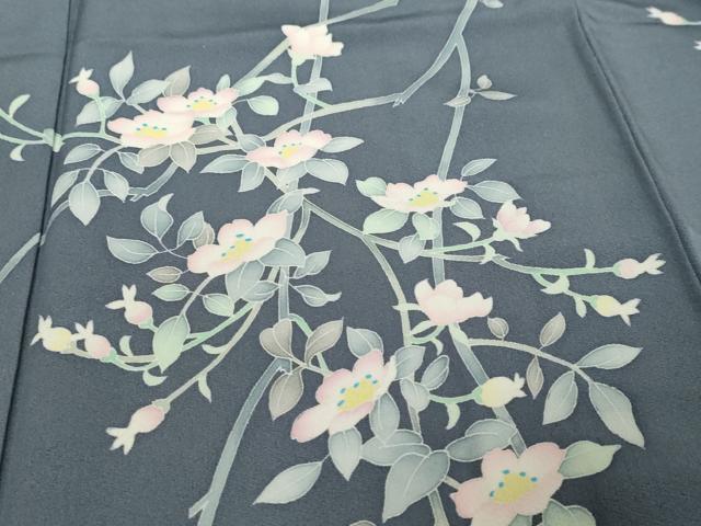 平和屋着物●本加賀友禅作家 寺西一紘 訪問着 枝花文 正絹 逸品 DABI9712ud