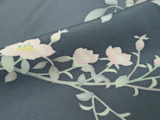 平和屋着物●本加賀友禅作家 寺西一紘 訪問着 枝花文 正絹 逸品 DABI9712ud