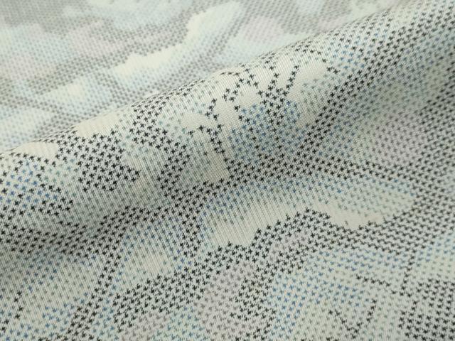 平和屋着物●本場大島紬 白大島 7マルキ 草葉文 正絹 逸品 未使用 DABI9723ud