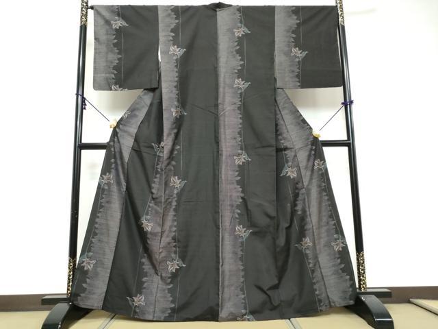平和屋着物●本場大島紬 9マルキ 総絣 草花文 正絹 逸品 DABI9731ud