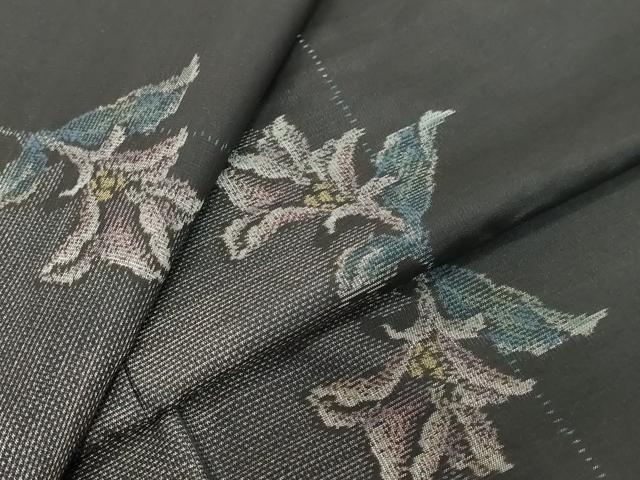 平和屋着物●本場大島紬 9マルキ 総絣 草花文 正絹 逸品 DABI9731ud