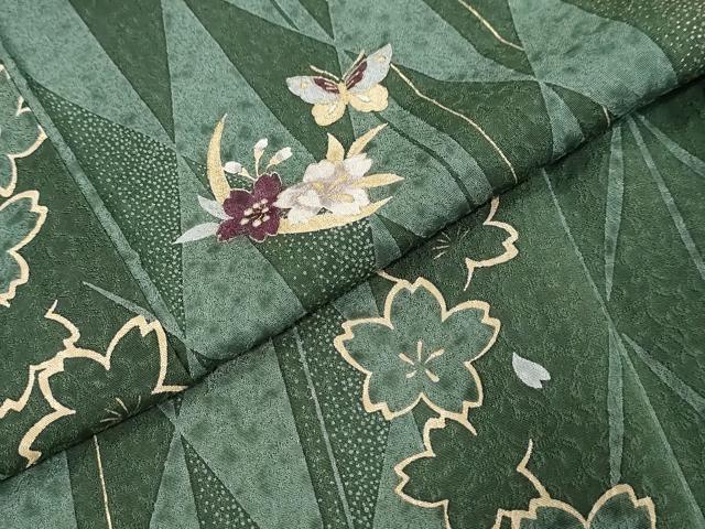 平和屋着物●上質な小紋 花蝶文 金彩 正絹 逸品 DABI9737ud