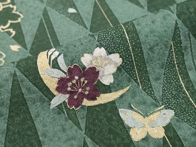 平和屋着物●上質な小紋 花蝶文 金彩 正絹 逸品 DABI9737ud