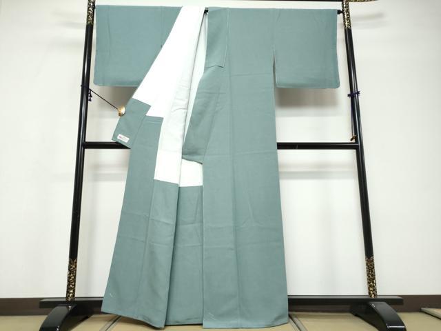 平和屋着物●上質な色無地 作家物 錆御納戸色 やまと誂製 正絹 逸品 未使用 DABI9748ud