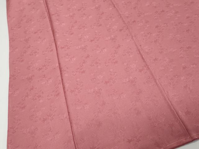 平和屋着物●上質な色無地 草花地紋 長春色 正絹 逸品 未使用 DABI9772ud
