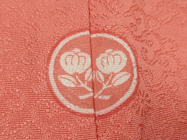 平和屋着物●上質な色無地 花唐草地紋 真朱色 正絹 逸品 DABI9775ud