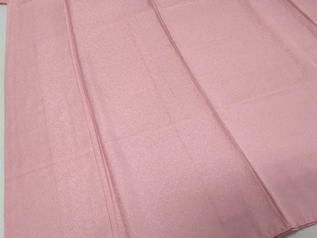 平和屋着物●上質な色無地 枝葉地紋 桃花色 正絹 逸品 DABI9783ud