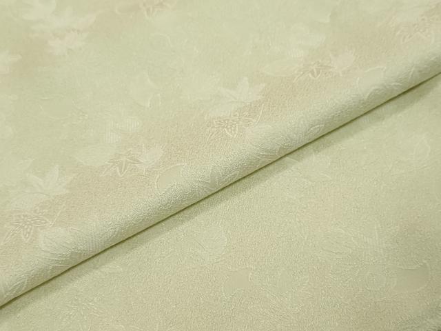 平和屋着物●上質な色無地 草花地紋 若芽色 正絹 逸品 DABI9806ud
