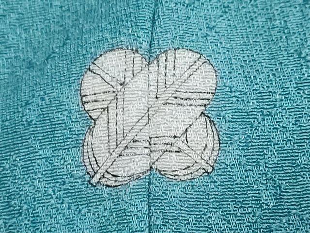 平和屋着物●上質な色無地 霞地紋 藍色 カラー胴裏:浅縹色 正絹 逸品 DABI9812ud