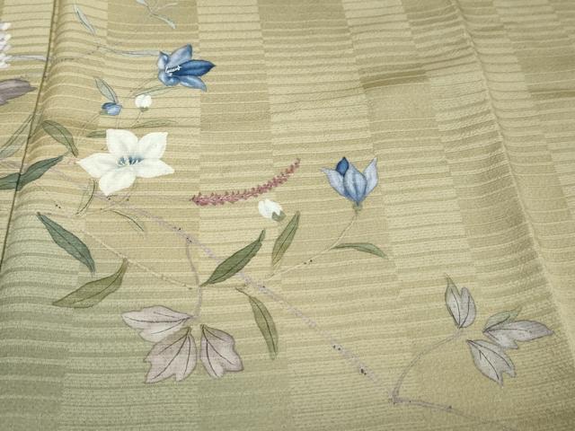 平和屋着物●訪問着 手描き 草花文 暈し染め 正絹 逸品 DABI9817ud