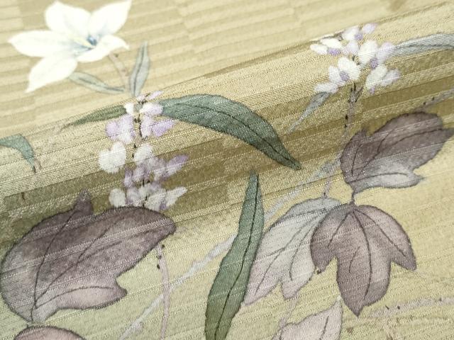 平和屋着物●訪問着 手描き 草花文 暈し染め 正絹 逸品 DABI9817ud