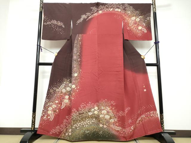平和屋着物●吉乃一廉 幻の辻が花 訪問着 辻が花 暈し染め 金彩 正絹 逸品 未使用 DABI9820ud