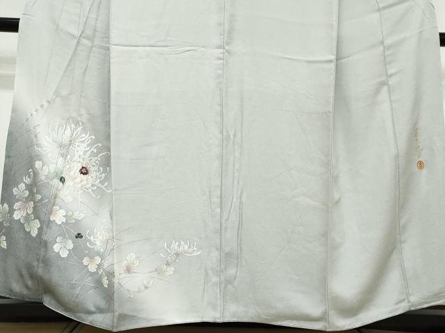 平和屋着物●螺鈿作家 藤本隆士 訪問着 螺鈿 乱菊 暈し染め 銀彩 まるやま扱い 正絹 逸品 DABI9821ud