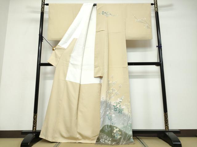 平和屋着物●訪問着 草花文 暈し染め 金彩 正絹 逸品 DABI9826ud