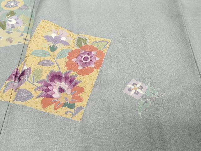平和屋着物●西陣 京の名門 じゅらく謹製 帝王紫 訪問着 刺繍 色紙草花文 暈し染め 金彩 正絹 逸品 DABI9837ud