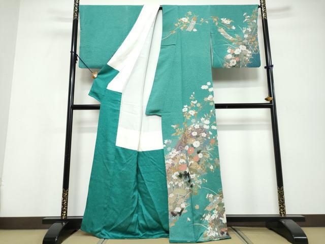 平和屋着物●訪問着 短冊草花文 金彩 正絹 逸品 DABI9839ud