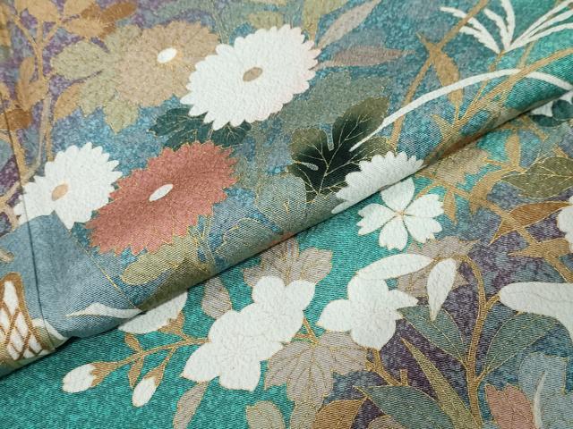 平和屋着物●訪問着 短冊草花文 金彩 正絹 逸品 DABI9839ud